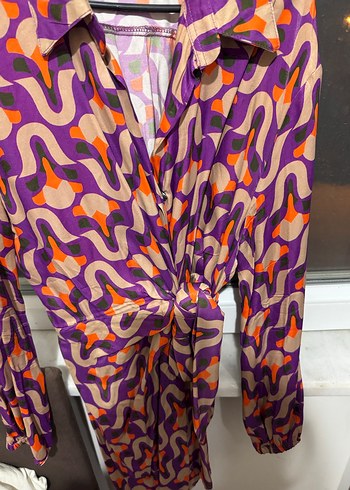 Uzun Kollu, V Yaka, Renkli Retro Gömlek - Görsel 2