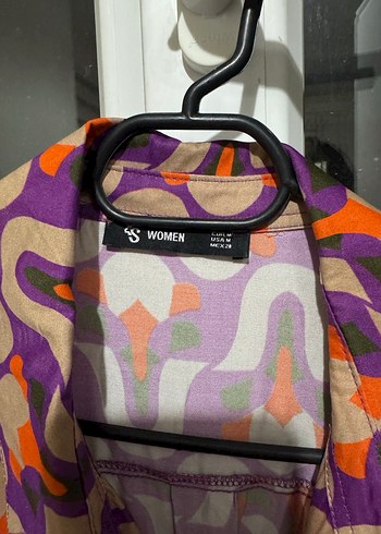 Uzun Kollu, V Yaka, Renkli Retro Gömlek - Görsel 3