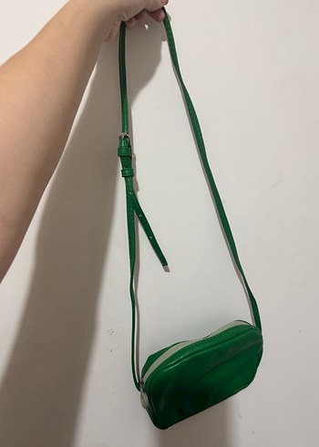 Kadın Yeşil Deri Çapraz Çanta - Görsel 2