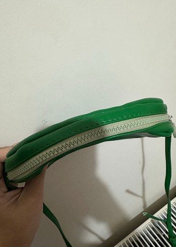 Kadın Yeşil Deri Çapraz Çanta - Görsel 3