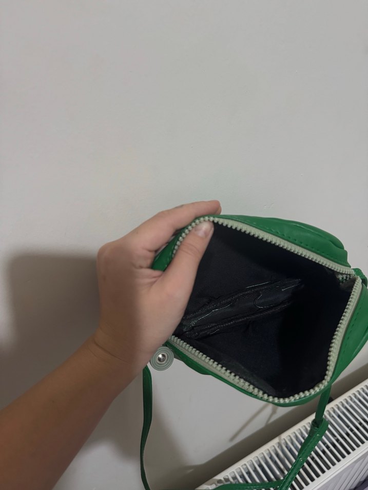 Kadın Yeşil Deri Çapraz Çanta - Görsel 4