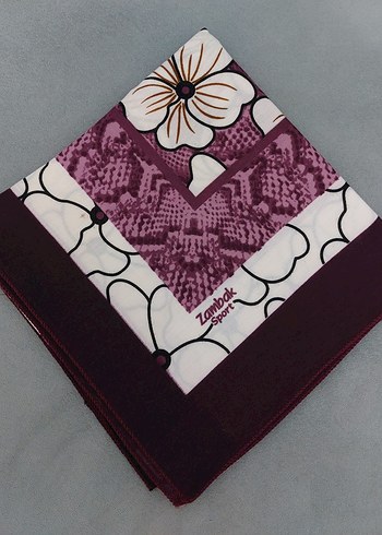 Bordo Çiçek Desenli Kadın Fular