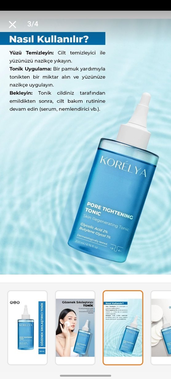 Korelya Gözenek Sıkılaştırıcı Tonik 200 ml - Görsel 3