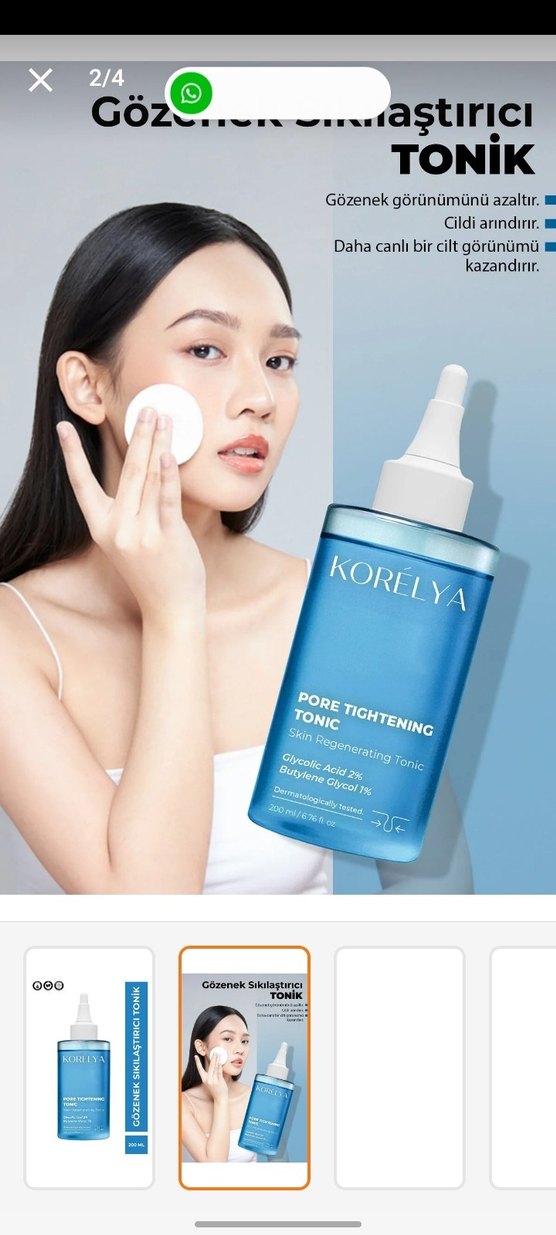 Korelya Gözenek Sıkılaştırıcı Tonik 200 ml - Görsel 2