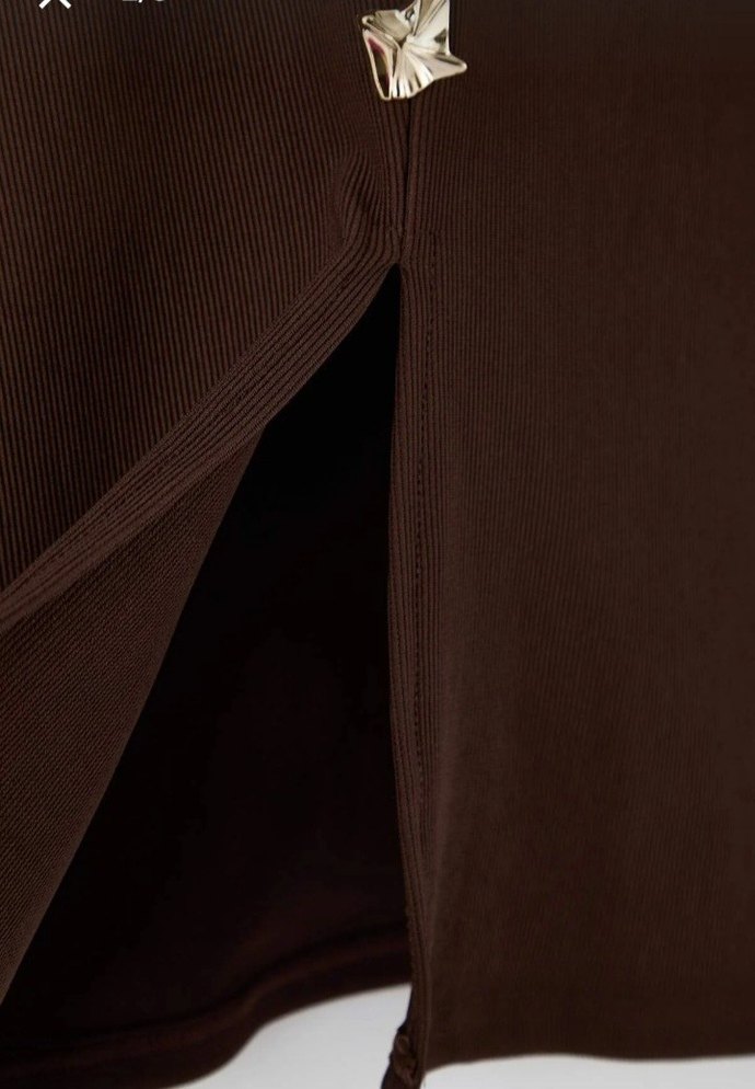 Düğmeli Kahverengi Kadın Hırka - Görsel 2