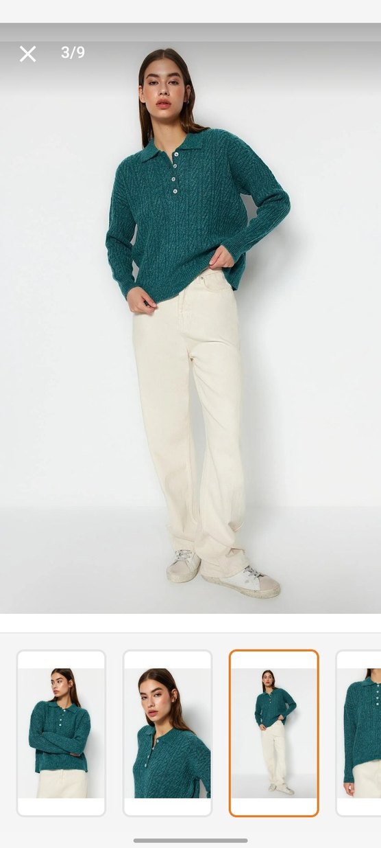 Örgü Kadın Triko Kazak - Görsel 2