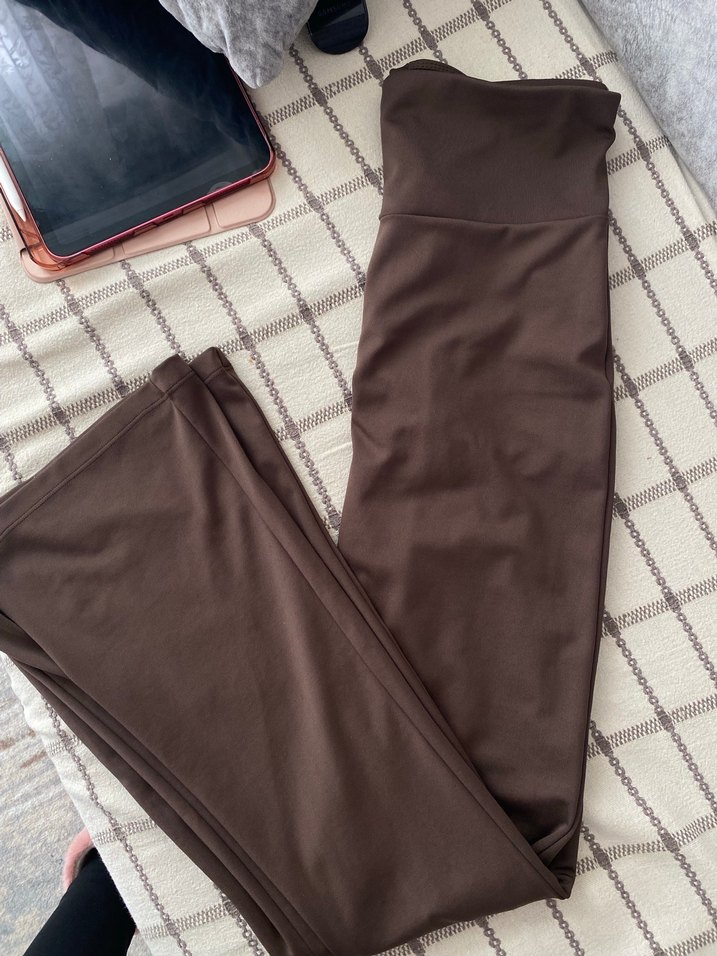 Kadın Kahverengi Fitilli İspanyol Paça tayt - Görsel 2