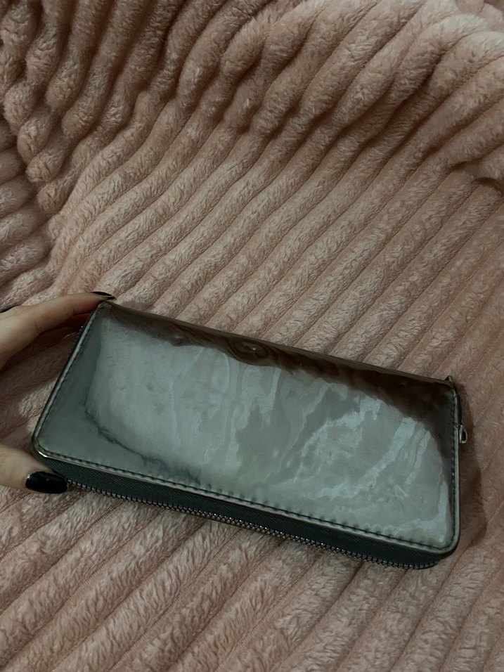 Fermuarlı Gri Deri Kadın Cüzdan - Görsel 2