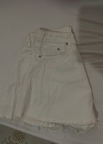 Beyaz kot şort - Görsel 3