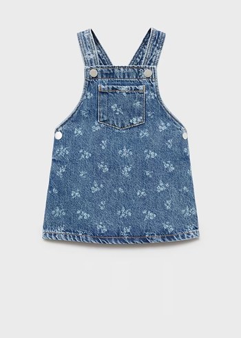 Mango Kız Çocuk Denim Jile Çiçek Desenli