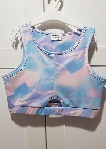 Kız Çocuk Pastel Renkli Crop Sporcu Üst