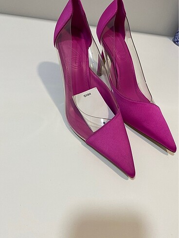 39 Beden #mango Vinil Stiletto Ayakkabı