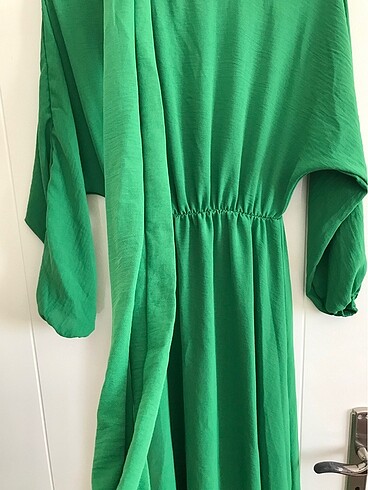 m Beden yeşil Renk Bayan yarasa kol uzun elbise
