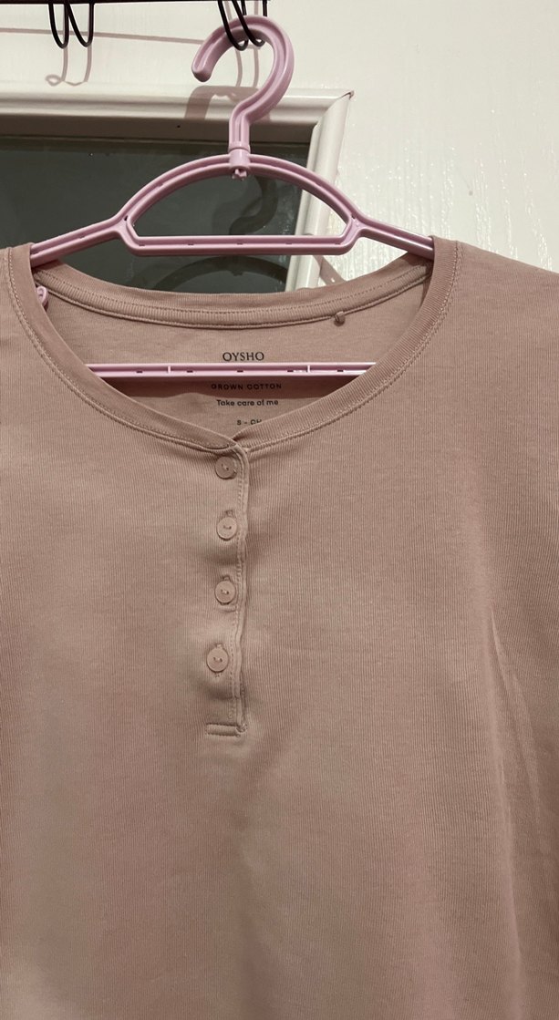 Oysho Pembe Üst %100 Organik Pamuk - Görsel 5