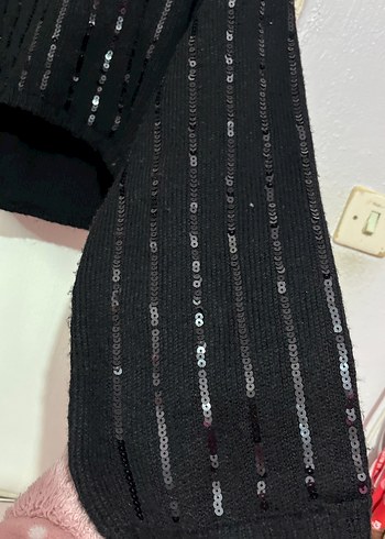 Nakışlı Siyah Örgü Kadın Kazak - Görsel 3