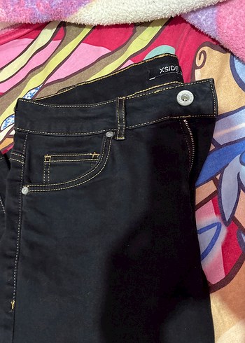 XSIDE Siyah Baskılı Kadın Kot Pantolon - Görsel 3