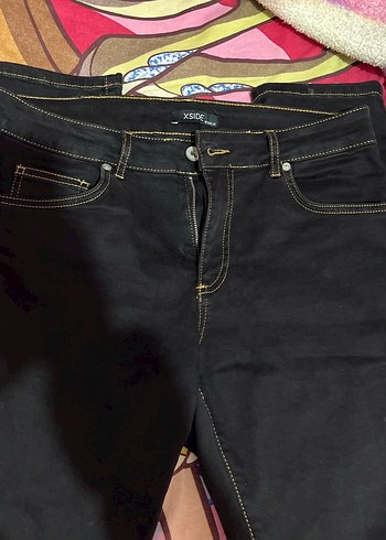 XSIDE Siyah Baskılı Kadın Kot Pantolon - Görsel 5