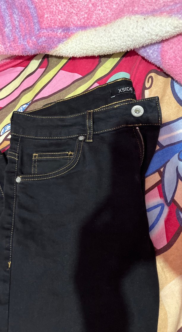 XSIDE Siyah Baskılı Kadın Kot Pantolon - Görsel 3