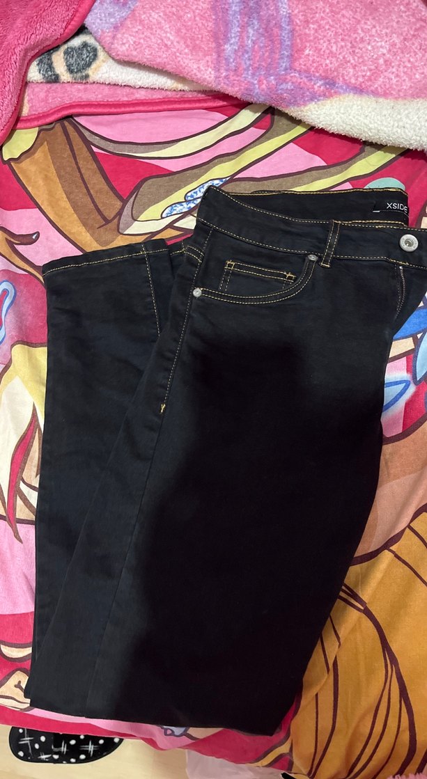 XSIDE Siyah Baskılı Kadın Kot Pantolon - Görsel 2