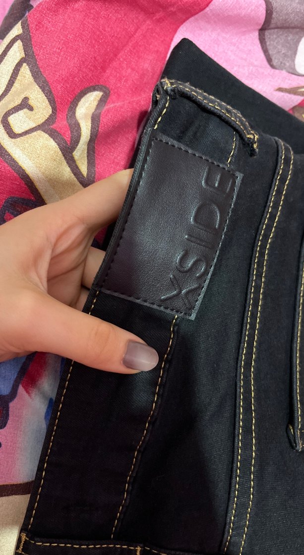 XSIDE Siyah Baskılı Kadın Kot Pantolon - Görsel 4