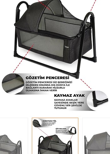 Portatif sallanır anne yanı beşik