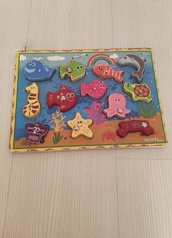 Ahşap Balık tutma, ahşap puzzle, ahşap zeka ve bultak 4 oyuncak