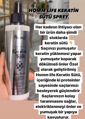Homm Bitkisel Life Keratin Saç Sütü - Saç Bakım Spreyi - Görsel 3