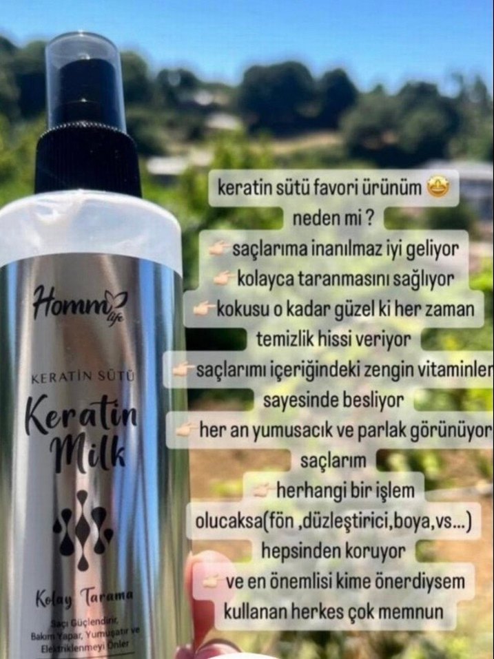Homm Bitkisel Life Keratin Saç Sütü - Saç Bakım Spreyi - Görsel 2