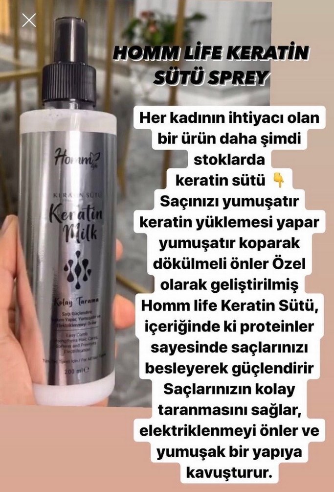 Homm Bitkisel Life Keratin Saç Sütü - Saç Bakım Spreyi - Görsel 3