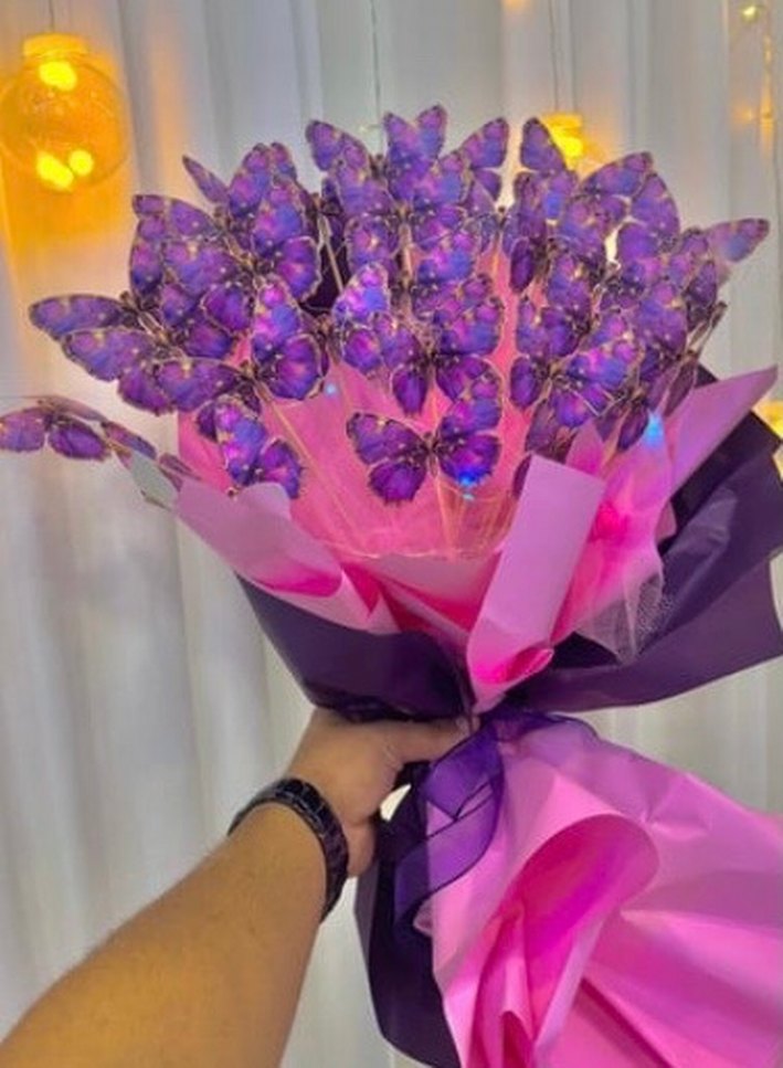 Mor Kelebekli Buket - Görsel 2