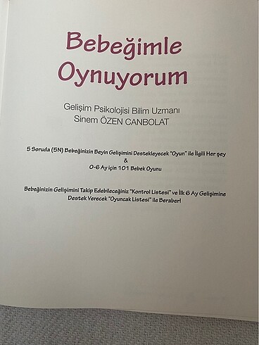 Beden 0-6 ay bebeğimle oynuyorum kitabı