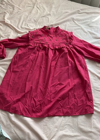 Pembe Nakışlı Rahat Hamile Bluzu