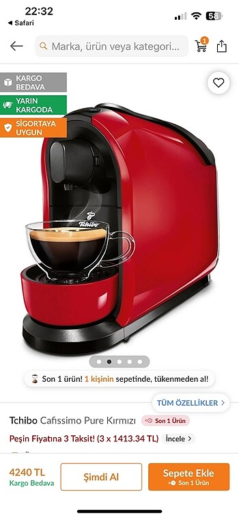 Beden Tchıbo caffıssımo pure kahve