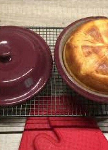 Diğer Pampered Chef Stoneware Yuvarlak Kapaklı Fırıncı Pişirme