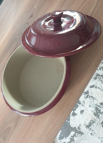 Pampered Chef Stoneware Yuvarlak Kapaklı Fırıncı Pişirme