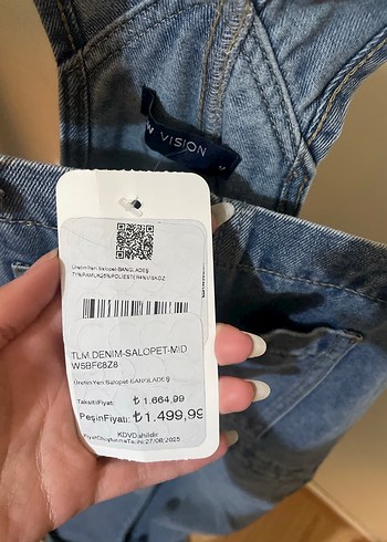 Kadın Denim Tulum - Görsel 5