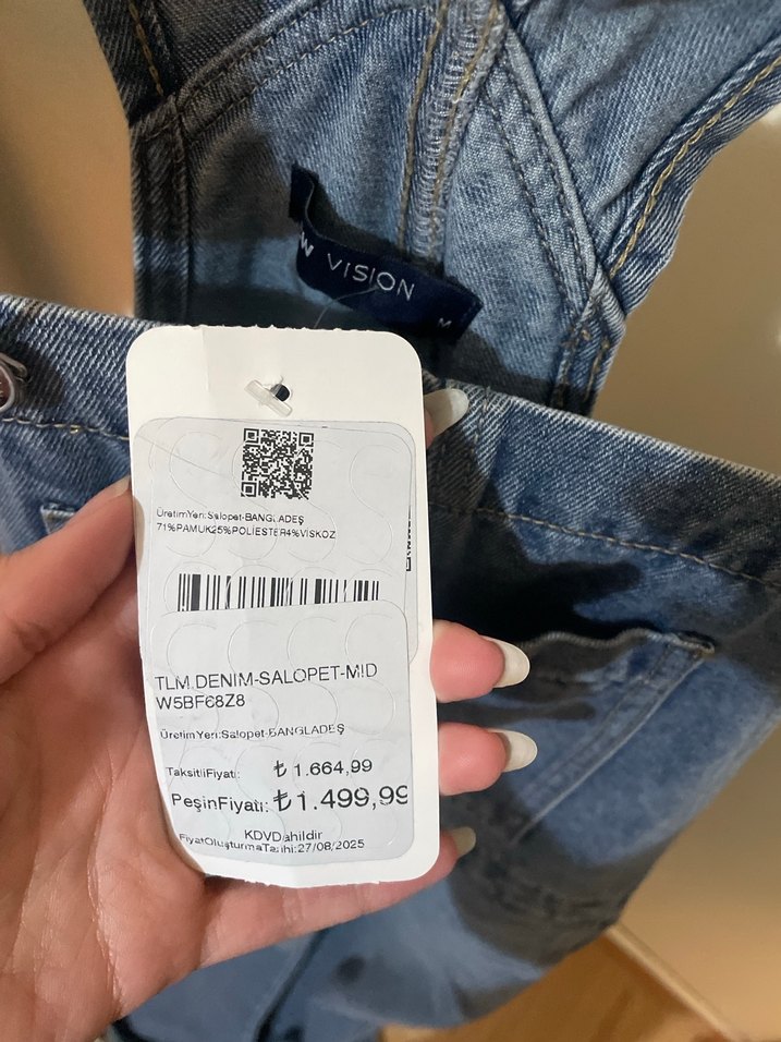 Kadın Denim Tulum - Görsel 5