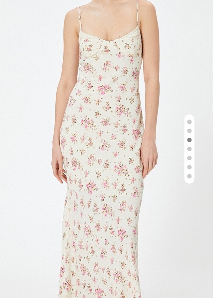 Koton Sibil Çetinkaya Askılı Çiçekli Elbise - Görsel 3