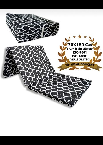 Katlanabilir Siyah Gri Baskılı Yatak Örtüsü - Görsel 2