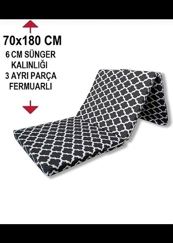 Katlanabilir Siyah Gri Baskılı Yatak Örtüsü - Görsel 3
