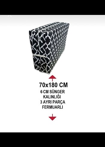 Katlanabilir Siyah Gri Baskılı Yatak Örtüsü - Görsel 4