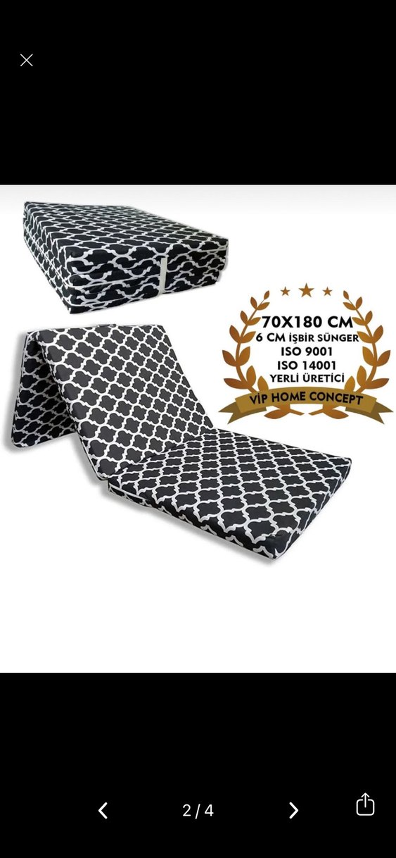 Katlanabilir Siyah Gri Baskılı Yatak Örtüsü - Görsel 2