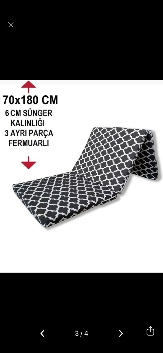 Katlanabilir Siyah Gri Baskılı Yatak Örtüsü - Görsel 3