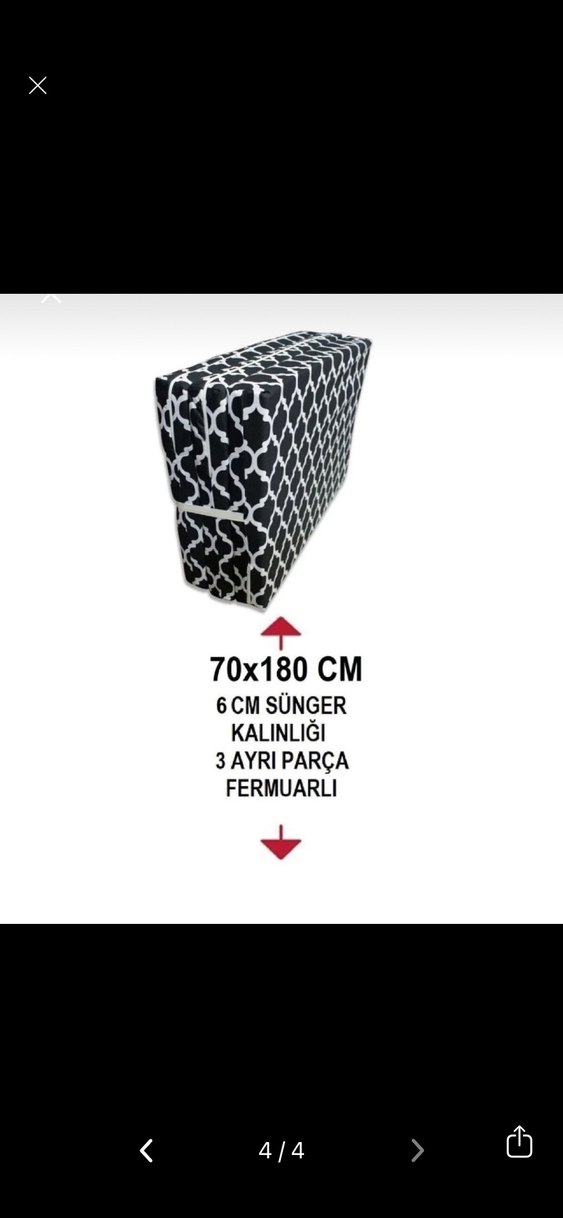 Katlanabilir Siyah Gri Baskılı Yatak Örtüsü - Görsel 4