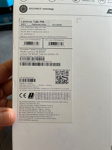  Beden Renk Lenovo tab m8hd