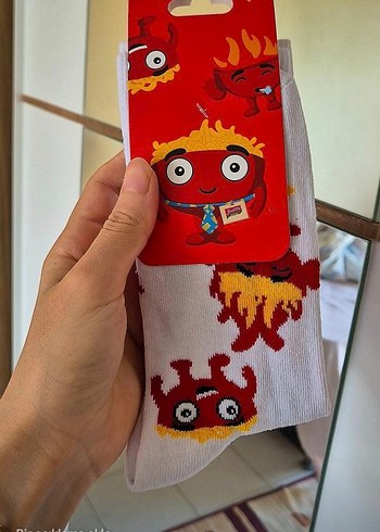 37 Beden Erkek Çocuk Renkli Baskılı Çorap