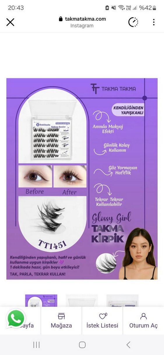 Bej Renkli Koyu Takma Kirpik Seti - Görsel 2