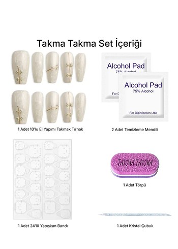 Beyaz Gri Zarif Tırnak Süslemeleri - Görsel 2