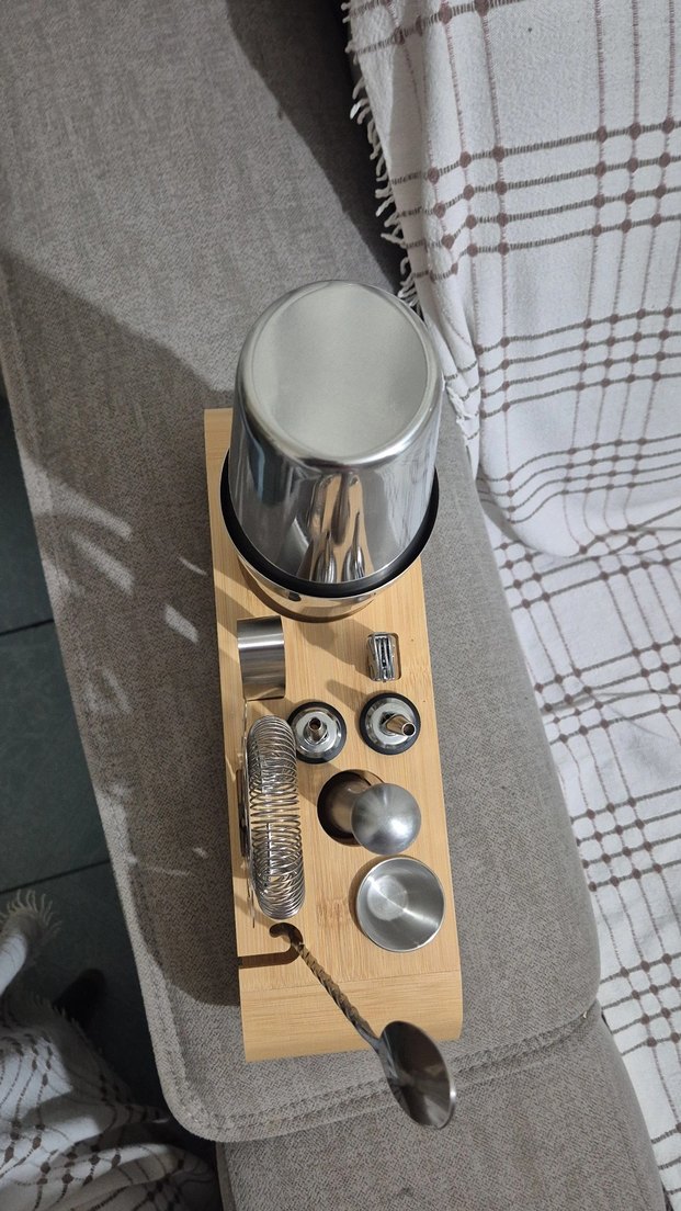 Ahşap Standlı Gri Kokteyl Seti - Görsel 2