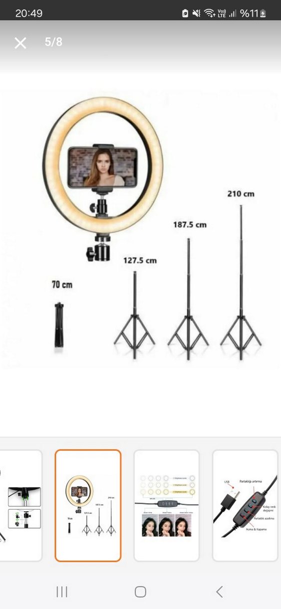 Kumandalı Işıklı Telefon Tutucu ve Tripod - Görsel 2